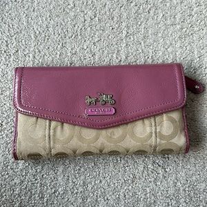 Signature coach and leather wallet